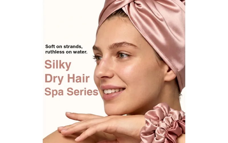 St Future Toalla de doble capa Satin & Coral-Fleece Dry-Hair