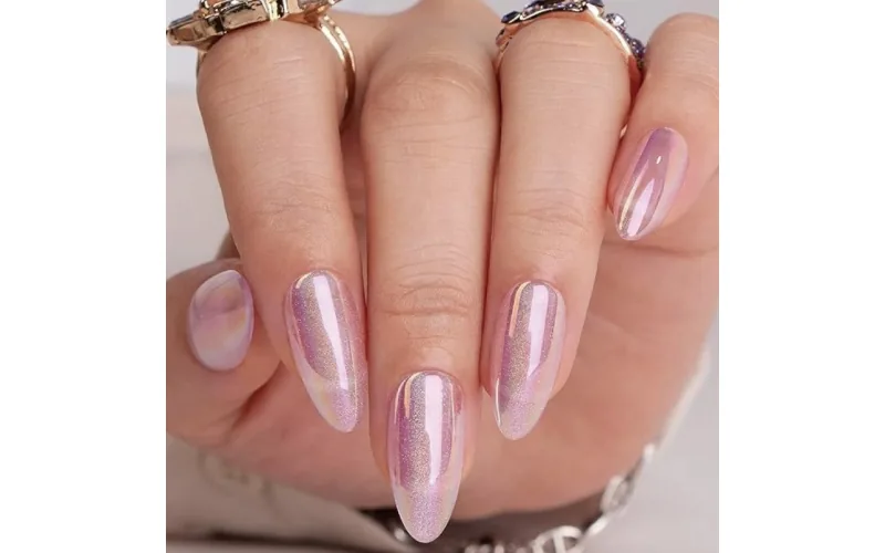 St Future Iridescent Pearl Cat-Eye Press-On Nails