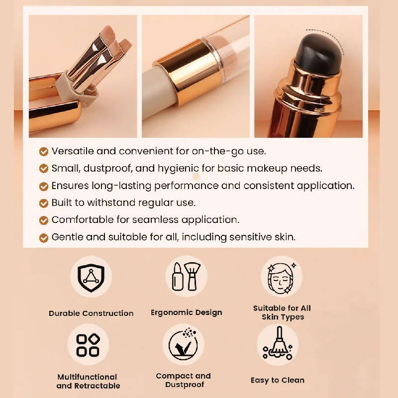 St Future Travel-friendly 5-in-1 Retractable Makeup Brush Set With Case