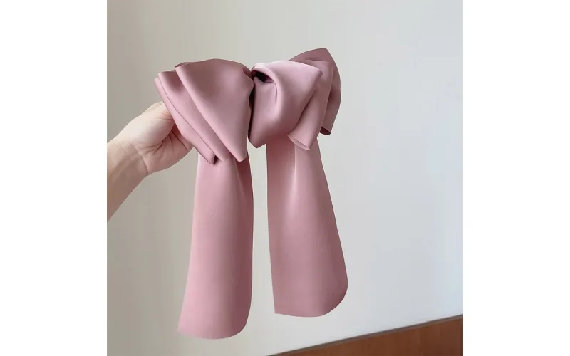 St Future French Satin Long-Ribbon Bow Hair Clip