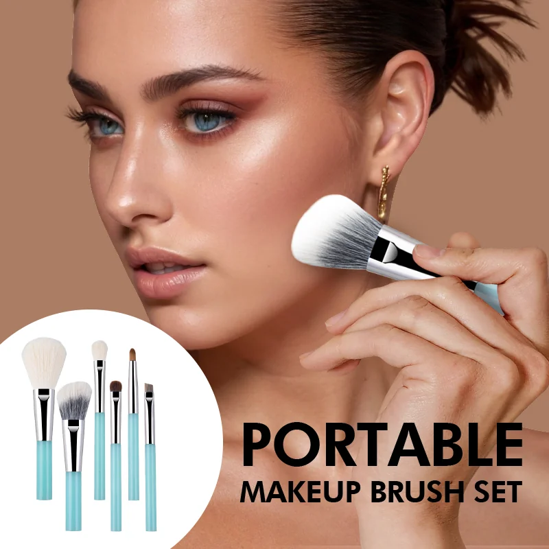 St Future Ensemble de pinceaux de maquillage portables avec étui de rangement