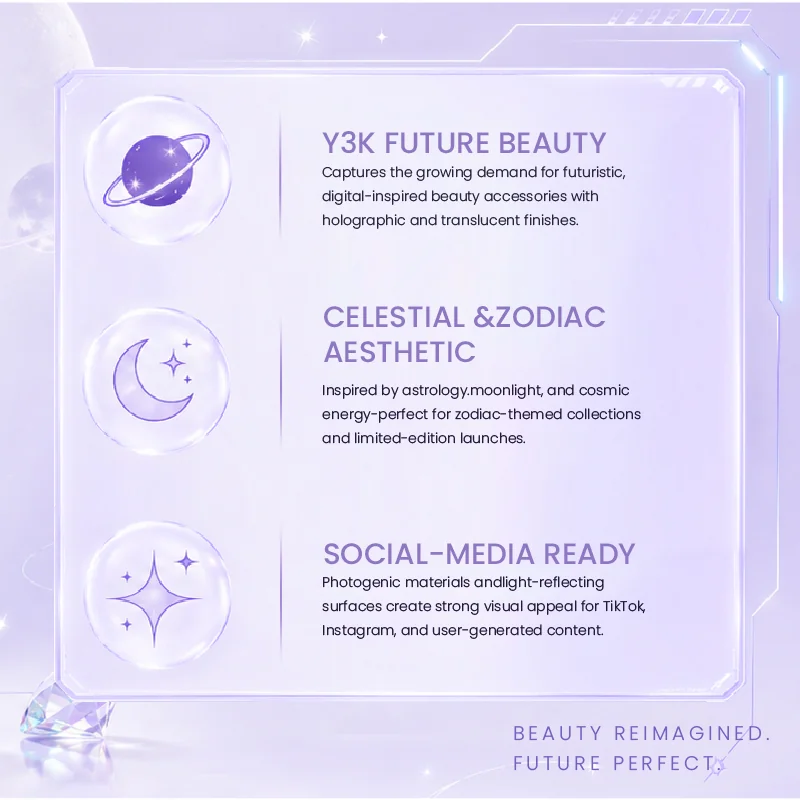 St Future Collection de pinceaux de maquillage célestes gravés au laser