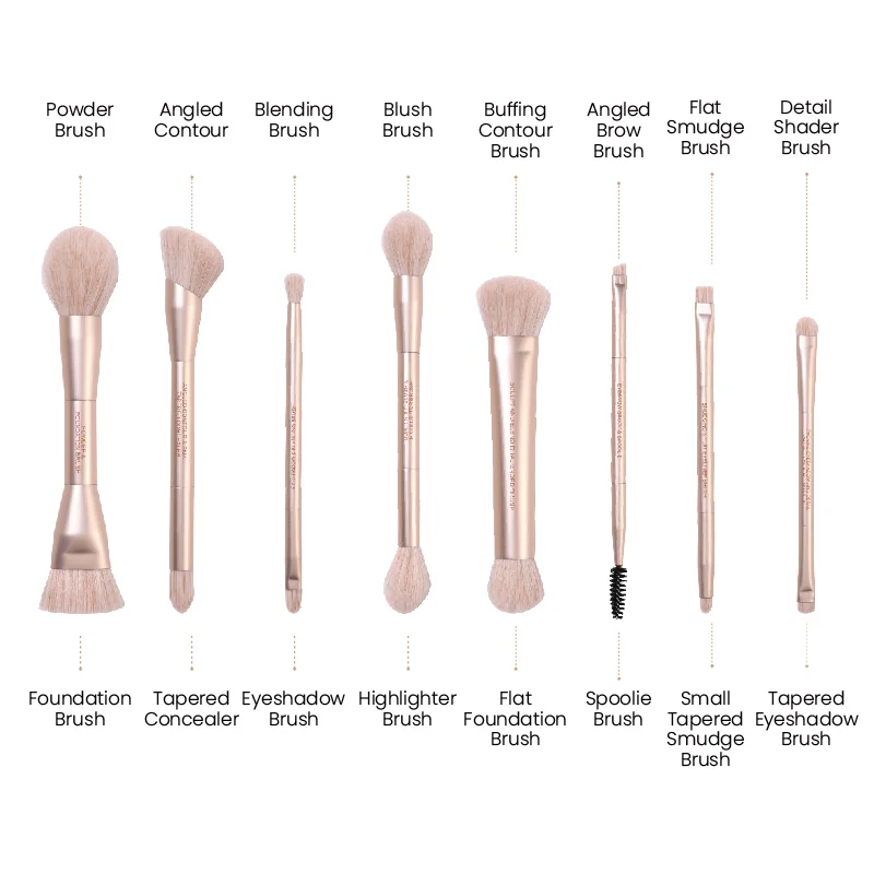 St Future Champagne Luxe Dual-Ended Brush Set