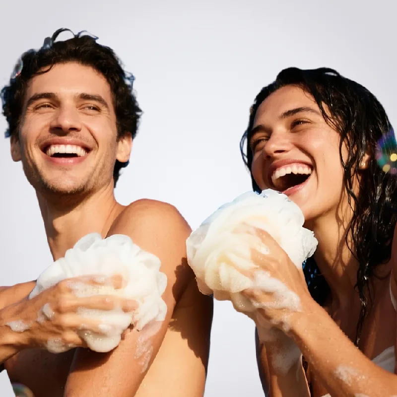 St Future 3-in-1 Dual-Sided Loofah Bath Sponge with Soap Pouch