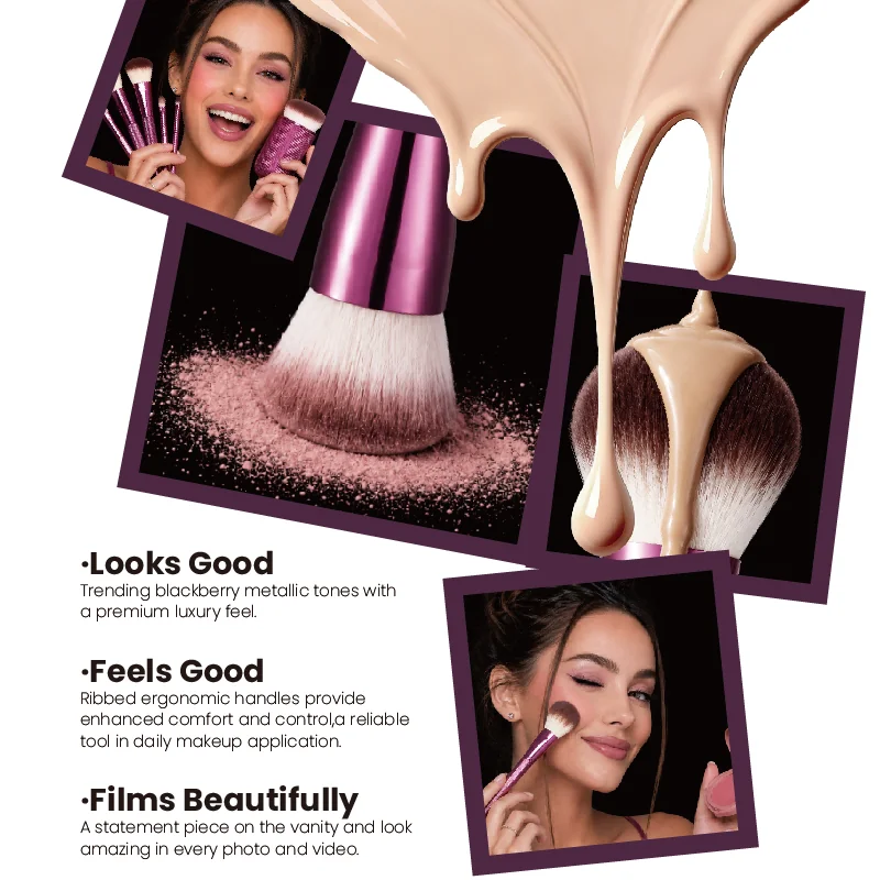 St Future Collection de pinceaux de maquillage Berry Noir Modern-Line