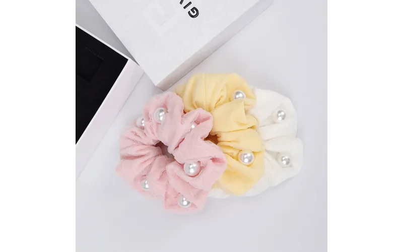 St Future Pearl-Accent Soft-Fabric Oversized Scrunchie