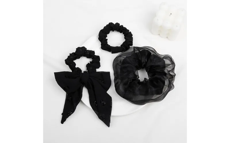 St Future French Vintage Black Lace Hair Accessory Collection