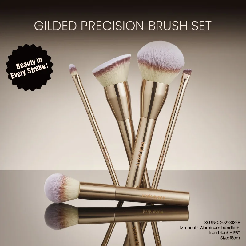 St Future Gilded Precision 5-Piece Luxury Makeup Brush Set