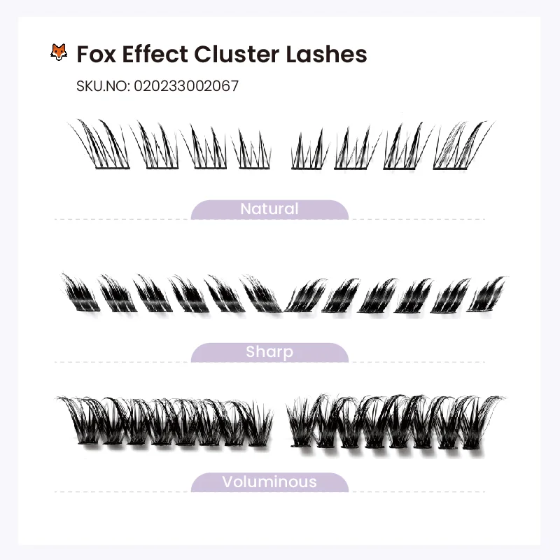 St Future Enchanted mixed colored Fox Segment Cluster Lashes-Cluster Lashes