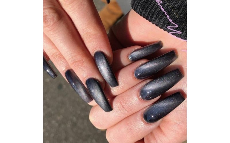 Burgundy Cat-Eye French Press-On Nails