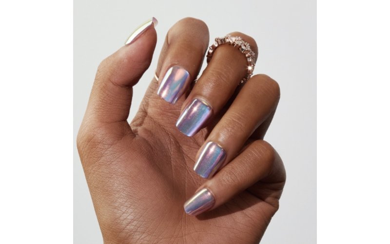 Iridescent Pearl Cat-Eye Press-On Nails