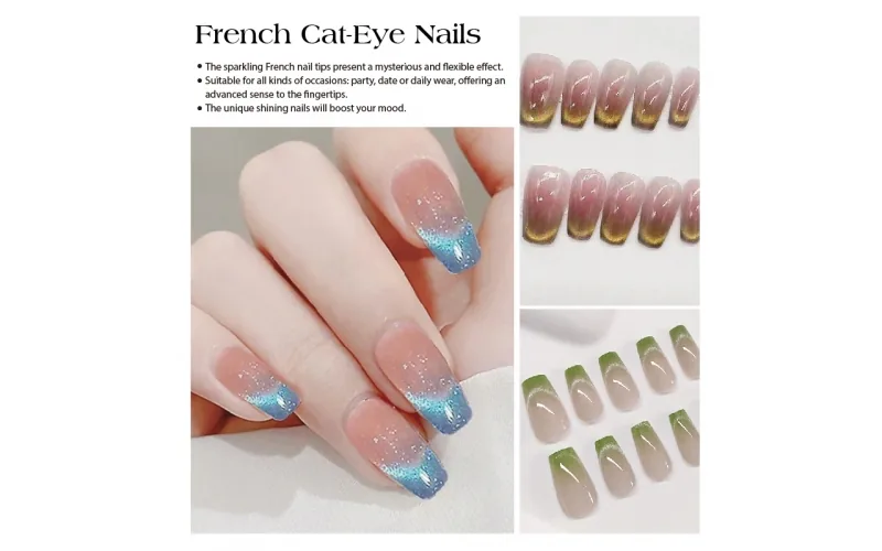 St Future Enchanted Cat-Eye Feline Glamour Press-On Nails