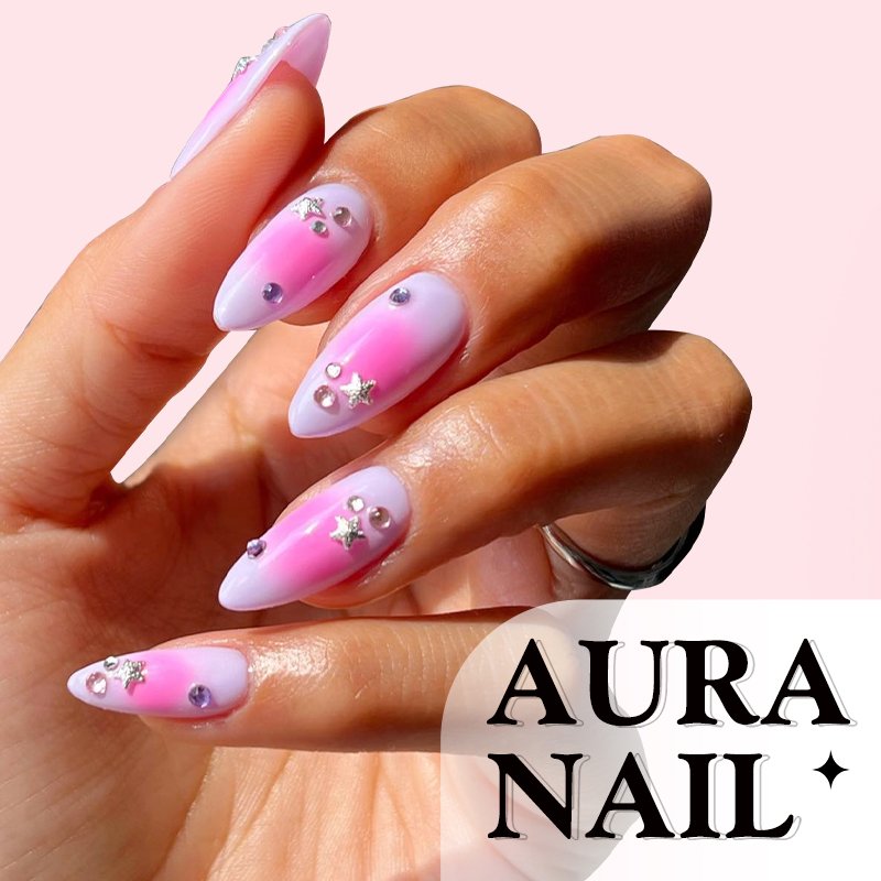 St Future Pink & Purple Aura Press-On Nails