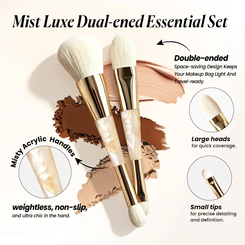 St Future Juego de brochas de maquillaje de doble punta Mist Luxe