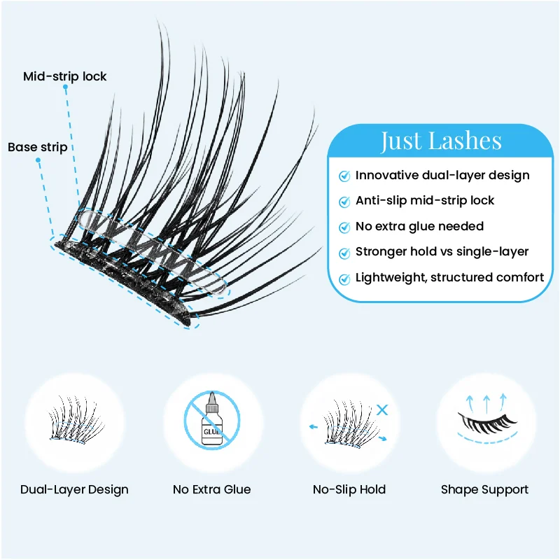 St Future All-Day Grip Dual-Layer Cluster Lashes