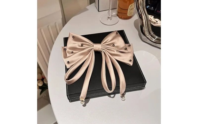 St Future Rhinestone-Accent Satin Bow Hair Clip