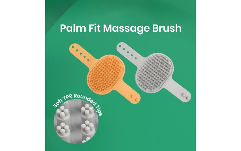 Soft-TPR Palm-Fit Pet Massage Brush