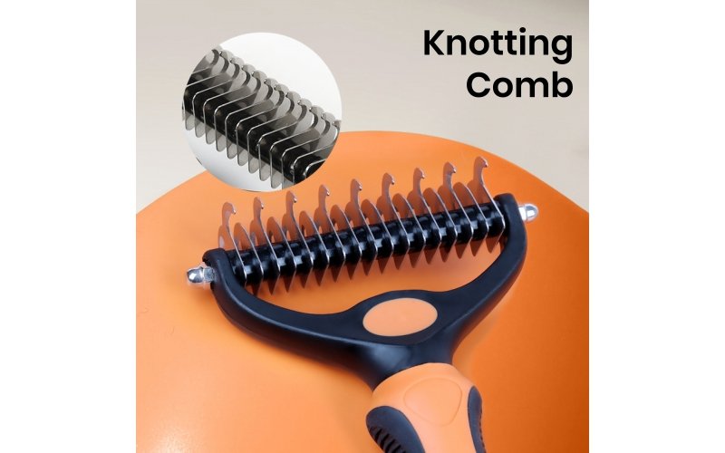 Rounded-Blade Pet Dematting & Knotting Comb