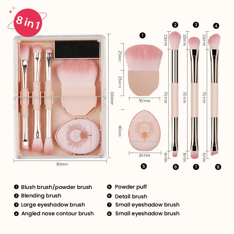 St Future All-in-One Compact Travel Makeup Brush Set