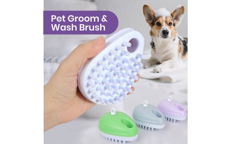 Multi-Functional Pet Wash Brush with Shampoo Dispenser