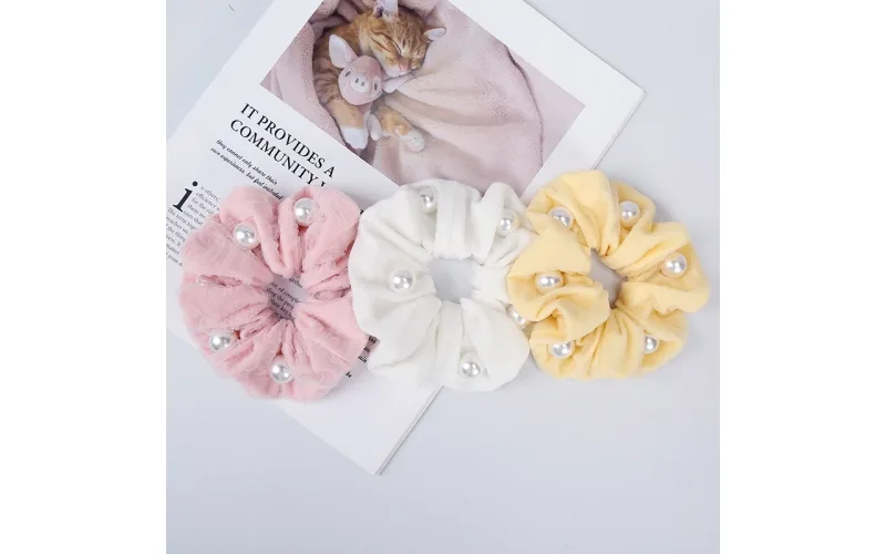 St Future Pearl-Accent Soft-Fabric Oversized Scrunchie
