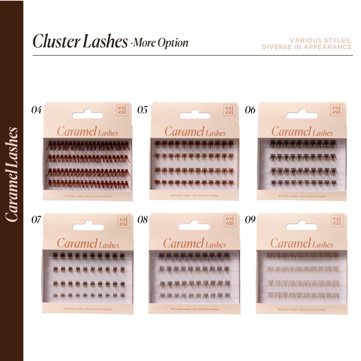 St Future Caramel Brown Cluster Lash Kit