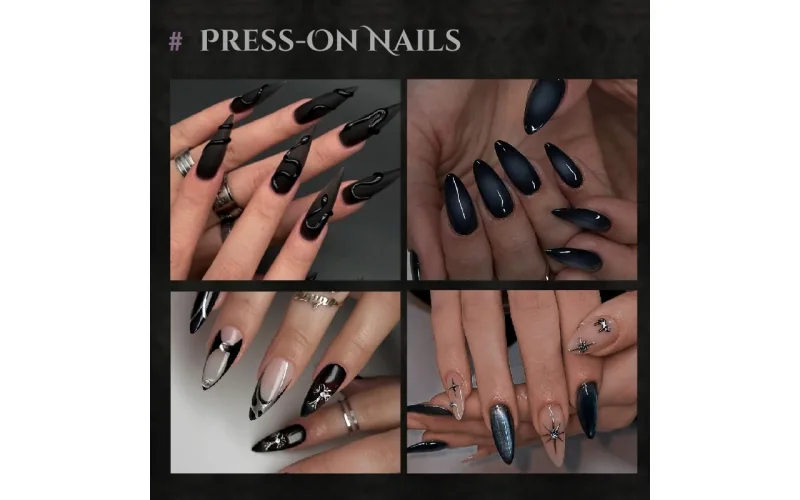 St Future Nocturne Veil Gothic Press-On Nails
