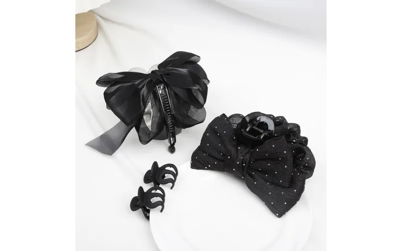 St Future French Vintage Black Lace Hair Accessory Collection