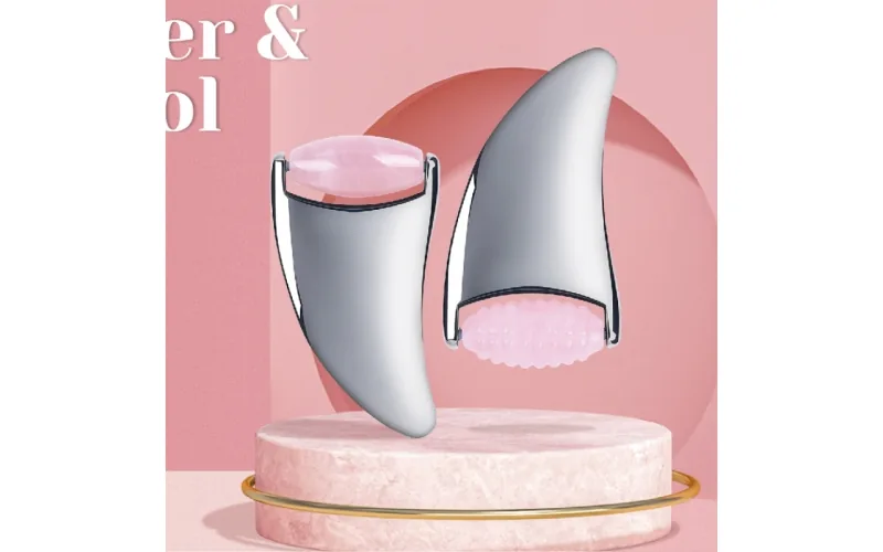 St Future Masajeador de metal Herramienta para masaje de ojos Herramienta para masaje de ojos Espátula de crema Herramienta de masaje facial de metal Herramienta de masaje facial de metal Rodillo de masaje de ojos Rodillo de masaje de ojos Latón Guasha Rose Quartz Eye Ma