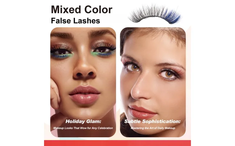 Mixed-Color Party Strip Lashes