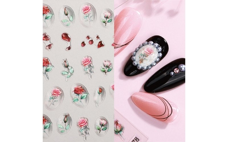 5D Embossed Nail Art Stickers
