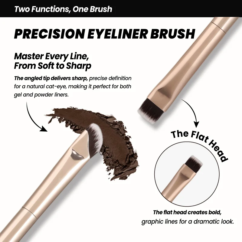 St Future Collection de pinceaux de maquillage à double extrémité entièrement en aluminium