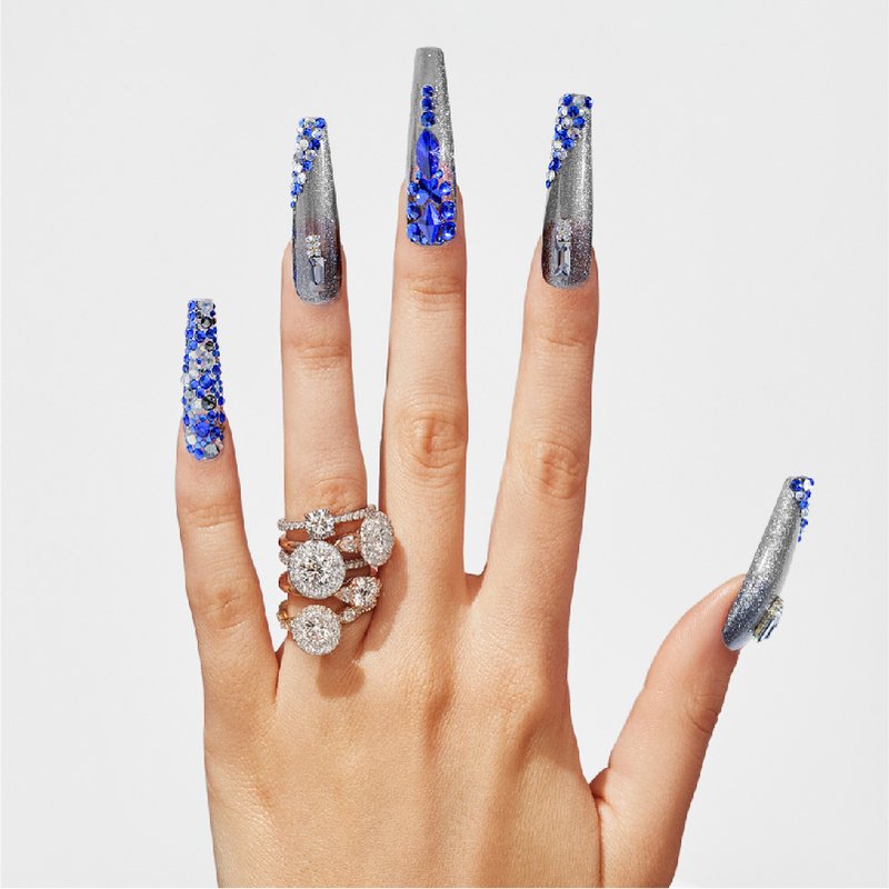 St Future Nail Sticker crystal diamond 3D 5D DIY nails sticker flower Environmental friendly