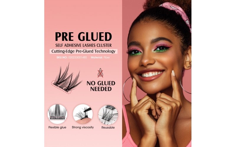 Mixed-Length No-Glue Press-On Lashes