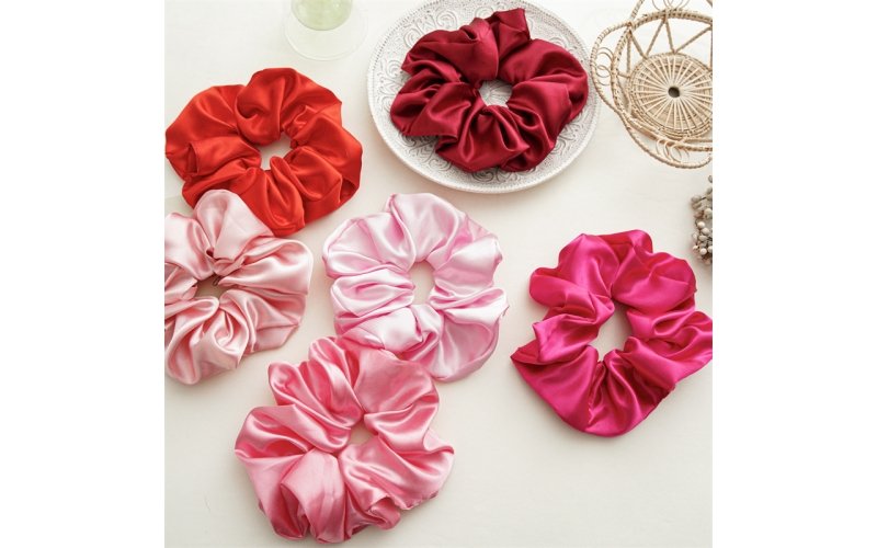 High-Elasticity Satin Oversized Scrunchie Collection