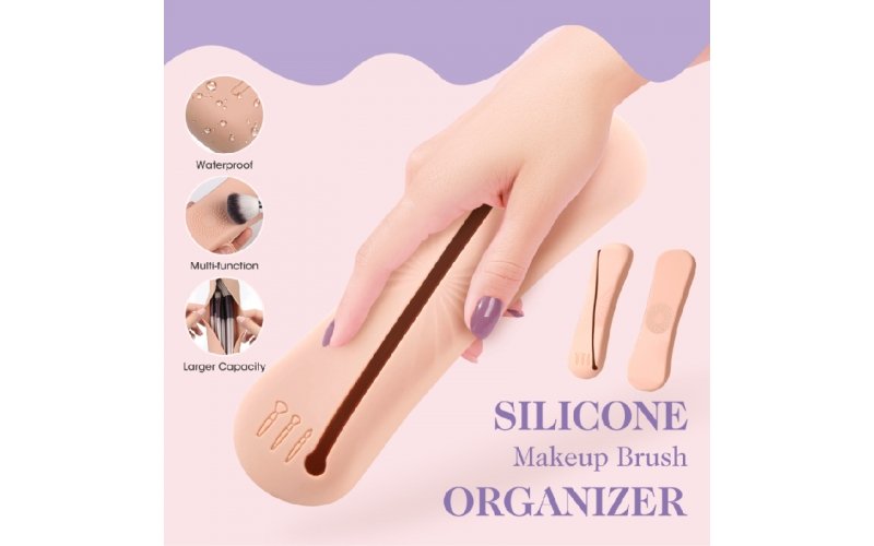 Organizador de brochas de maquillaje de silicona