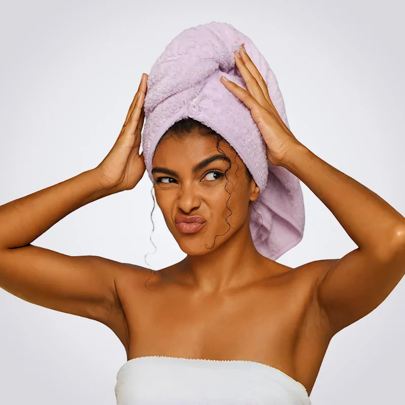 Super-Absorbent Quick-Dry Hair Towel with Locked Edges