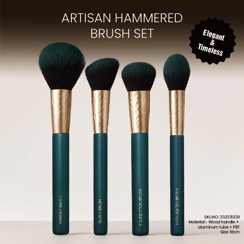 St Future Artisan Hammered Gold 4-Piece Makeup Brush Set