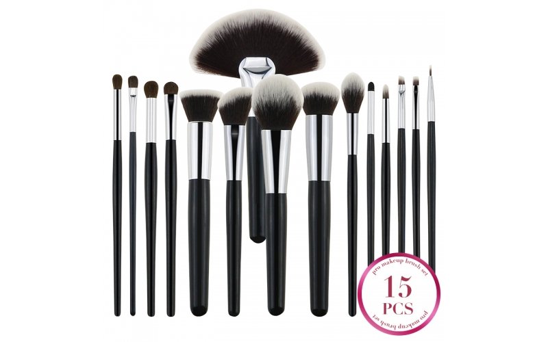 Kit básico de brochas de maquillaje de 15 piezas