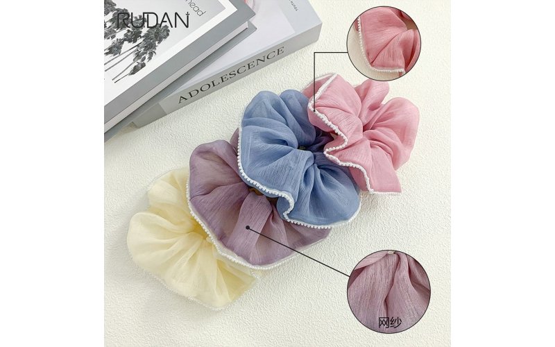 Pleated Mesh Two-Tone Scrunchie Collection