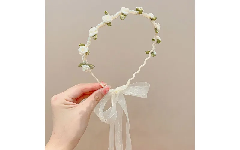 St Future Colección francés Satin Scarf-Bow Headband