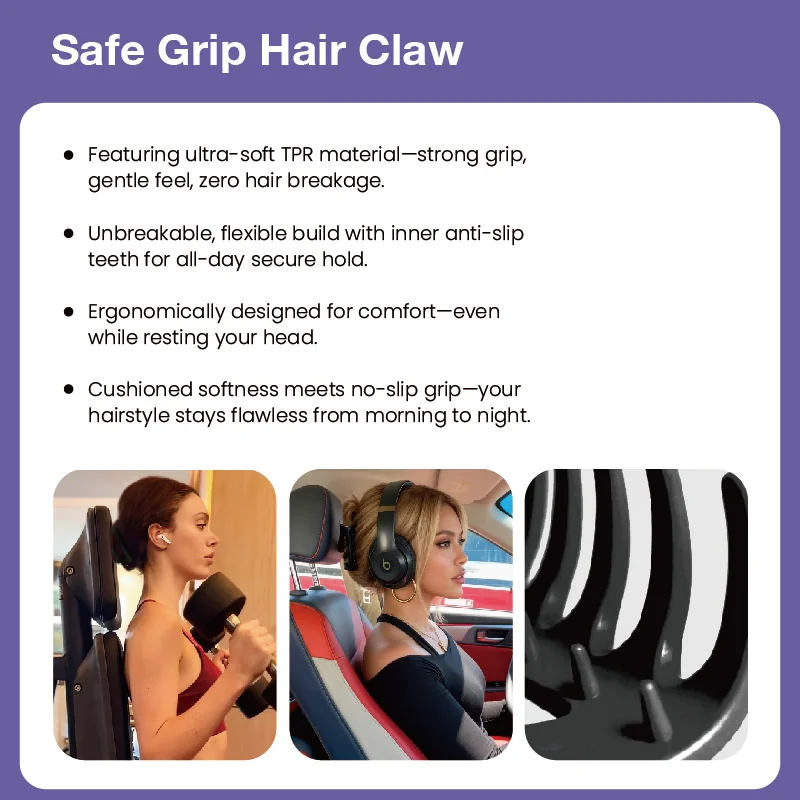 St Future Safe Grip Soft & Flexible Hair Claw Clip