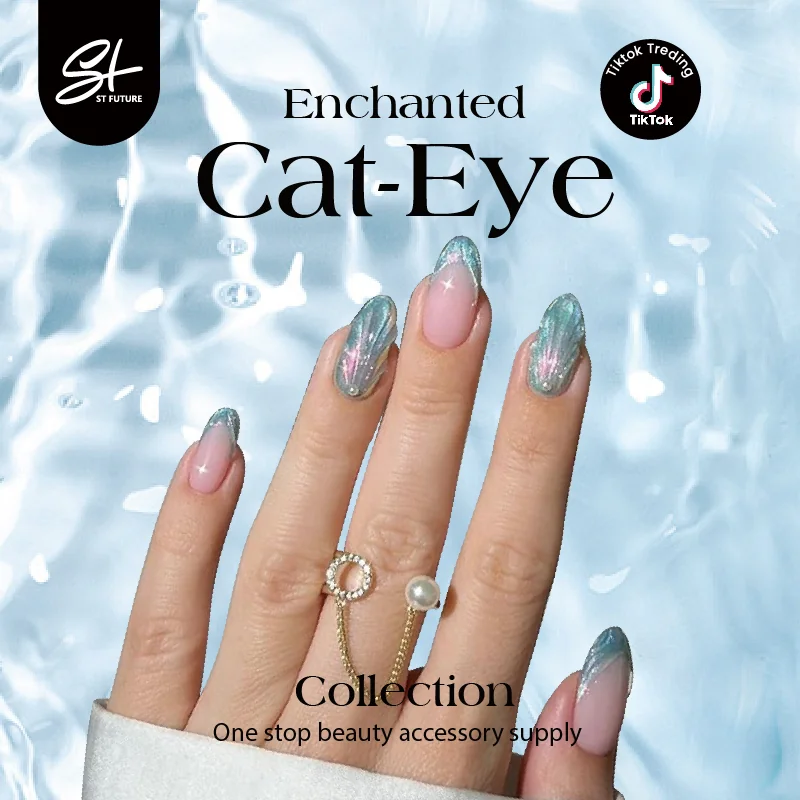 St Future Enchanted Cat-Eye Feline Glamour Press-On Nails