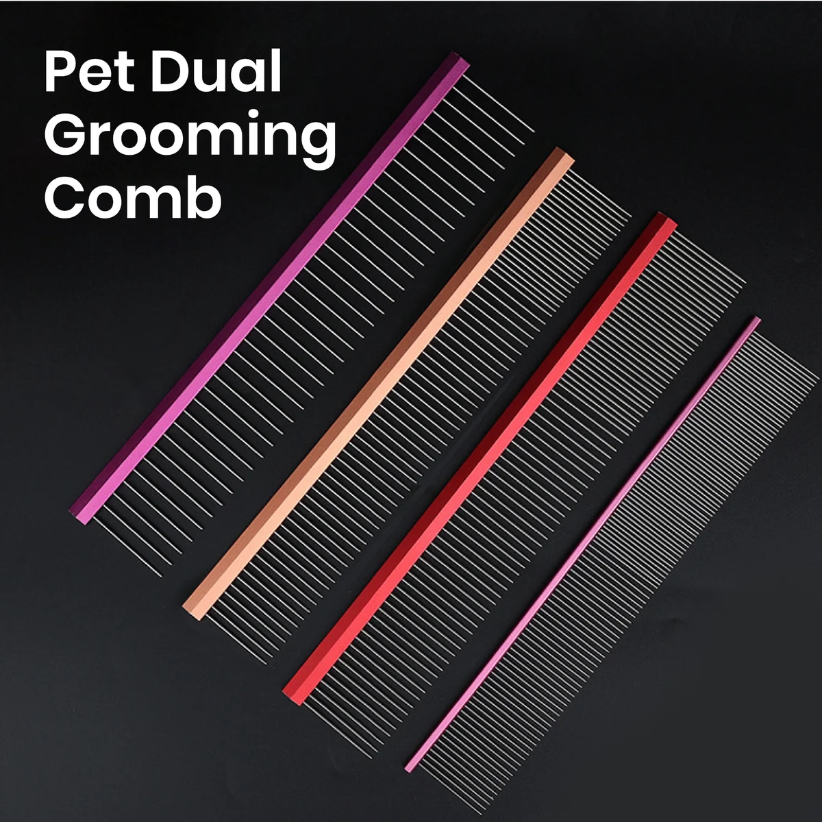St Future Fine & Wide-Tooth Pet Dual Grooming Comb Collection