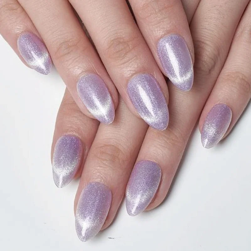 St Future Black & Silver Cat-Eye Press-On Nails