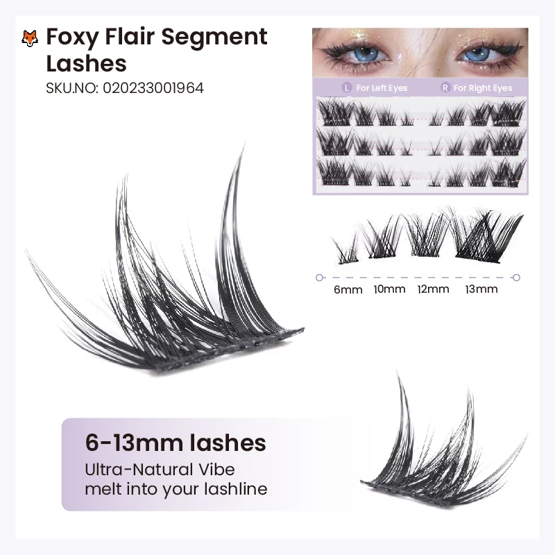 St Future Enchanted mixed colored Fox Segment Cluster Lashes-Cluster Lashes