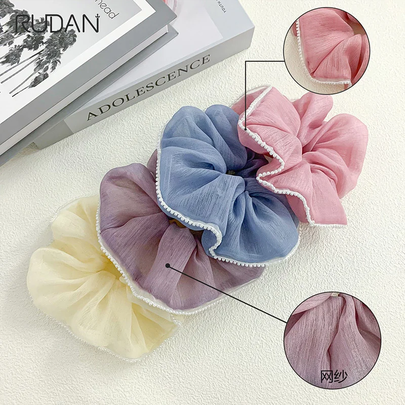 St Future Pleated Mesh Two-Tone Scrunchie Collection