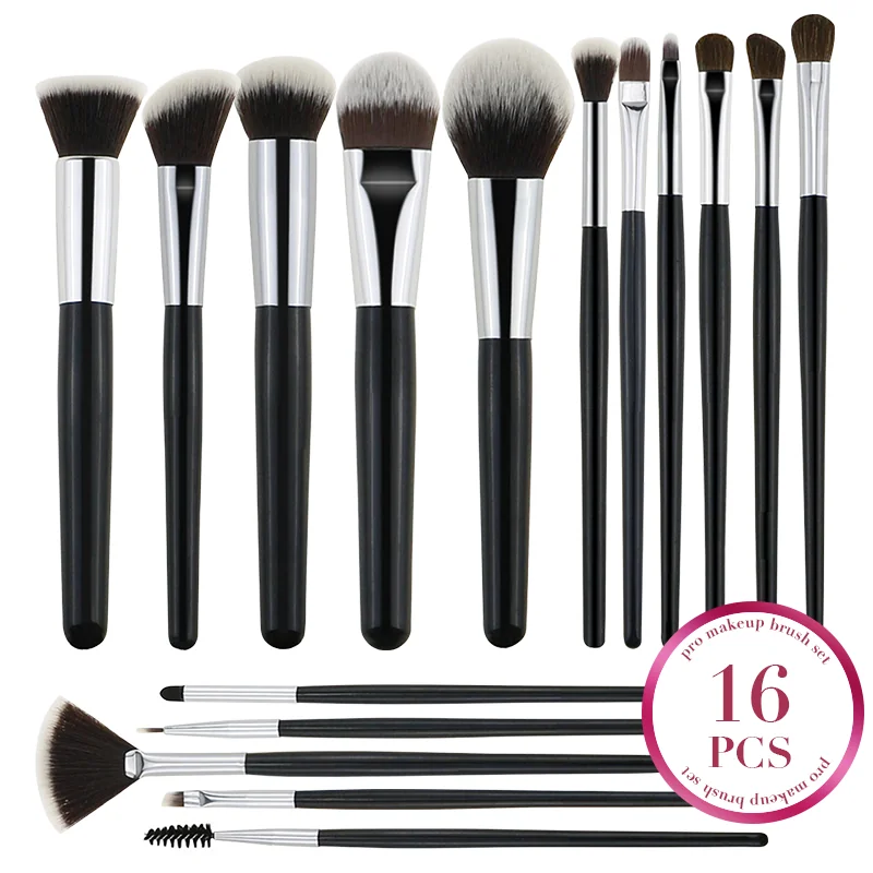 St Future Juego de brochas de maquillaje de nivel básico de 16 piezas