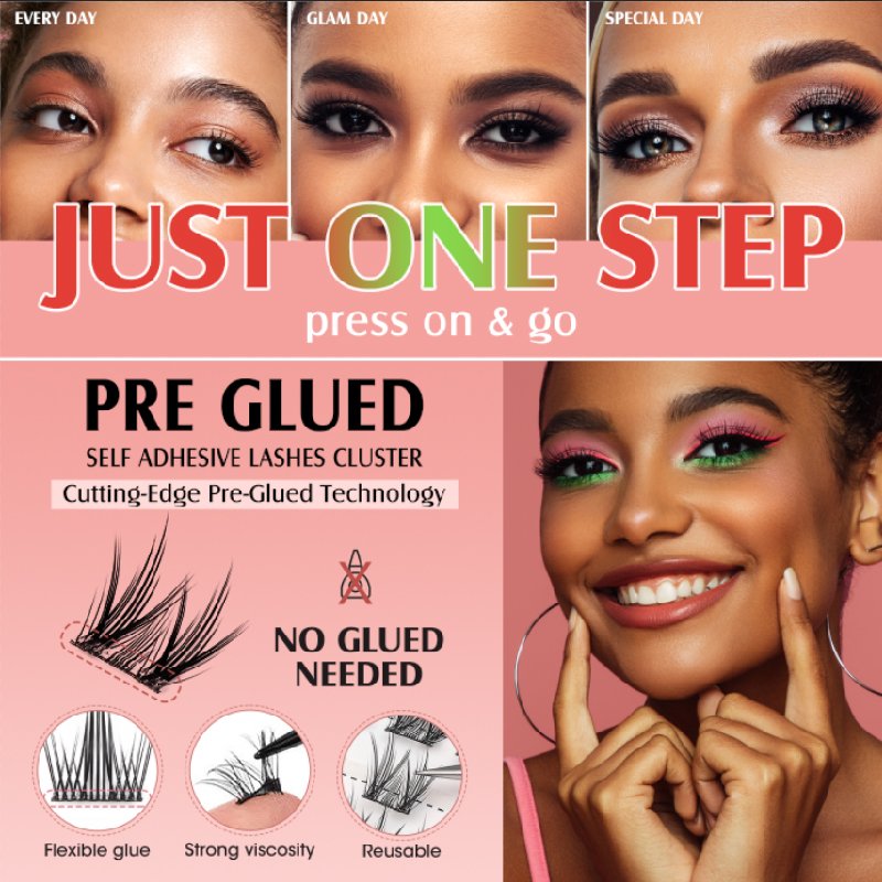 St Future Pre-Glued Self-Adhesive Cluster Lashes