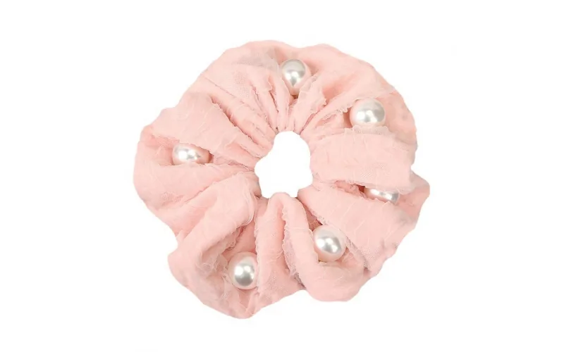 St Future Pearl-Accent Soft-Fabric Oversized Scrunchie